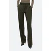 Helmut Lang Car Straight Leg Virgin Wool Pants In Green Melange