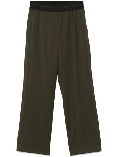 Helmut Lang Car Wool Trousers In Green
