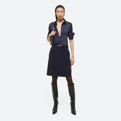 Helmut Lang Car Zip Skirt In Blue