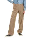 Helmut Lang Cargo Linen-blend Pant In Brown