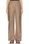 Helmut Lang Cargo Linen-blend Pant In Driftwood