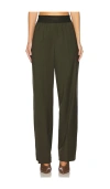 Helmut Lang High Waisted Trouser In Green Melange