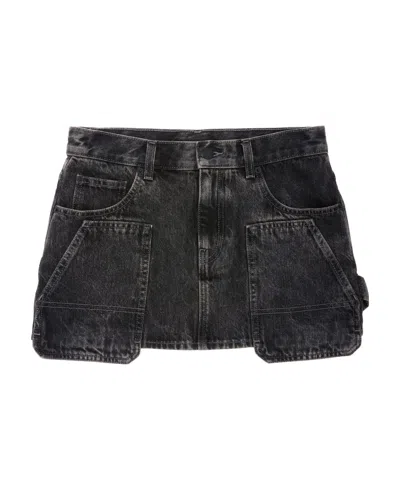 Helmut Lang Carpenter Denim Mini Skirt In Black