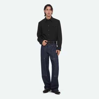 Helmut Lang Relaxed Fit Cotton Panel Carpenter Jeans In Blue