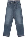 Helmut Lang Women's Frayed-hem Straight-leg Carpenter Jeans In Blue