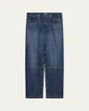 Helmut Lang Women's Frayed-hem Straight-leg Carpenter Jeans In Blue