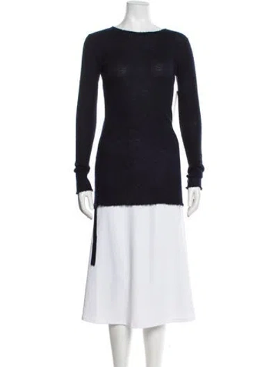 Pre-owned Helmut Lang Cashmere Bateau Neckline Sweater In Blue