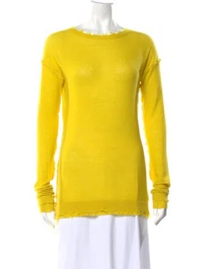 Pre-owned Helmut Lang Cashmere Bateau Neckline Sweater In Yellow
