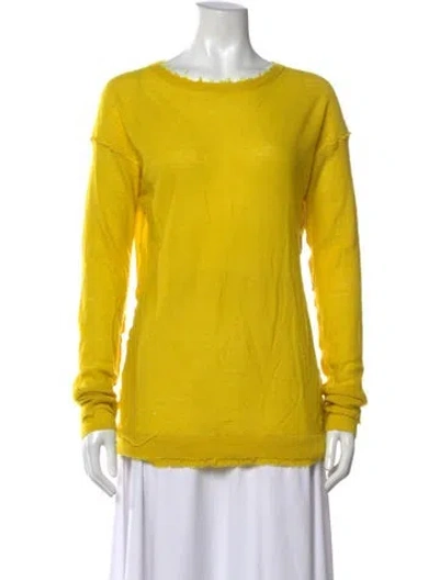 Pre-owned Helmut Lang Cashmere Crew Neck Sweater In Yellow