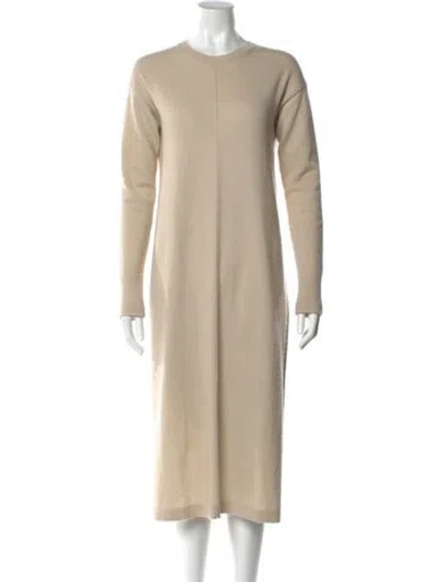 Pre-owned Helmut Lang Cashmere Midi Length Dress In Neutral