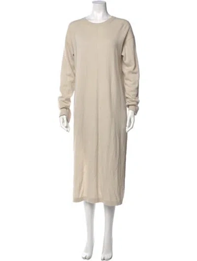 Pre-owned Helmut Lang Cashmere Midi Length Dress In Neutral