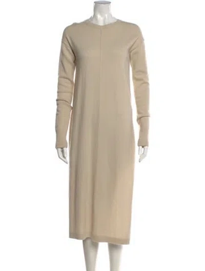 Pre-owned Helmut Lang Cashmere Midi Length Dress In Neutral