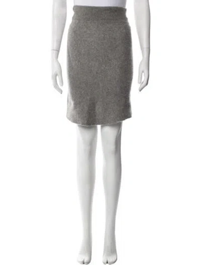 Pre-owned Helmut Lang Cashmere Mini Skirt In Grey