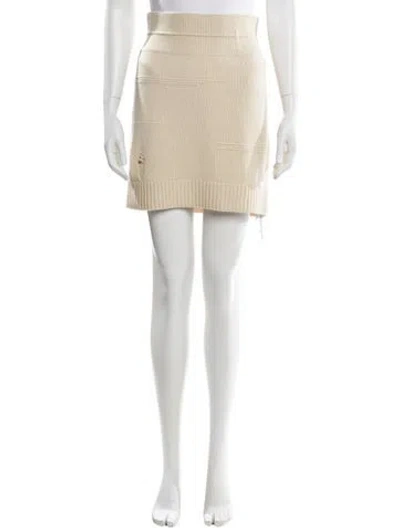 Pre-owned Helmut Lang Cashmere Mini Skirt In Neutral
