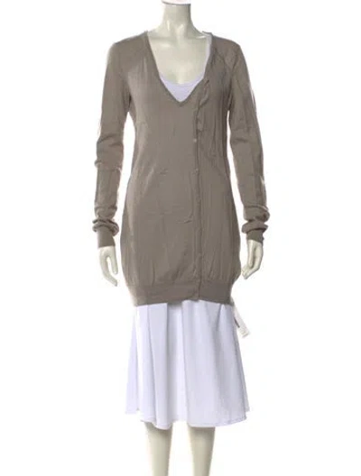 Pre-owned Helmut Lang Cashmere Plunge Neckline Sweater In Gray