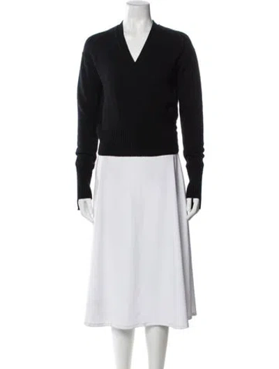 Pre-owned Helmut Lang Cashmere V-neck Sweater In Black