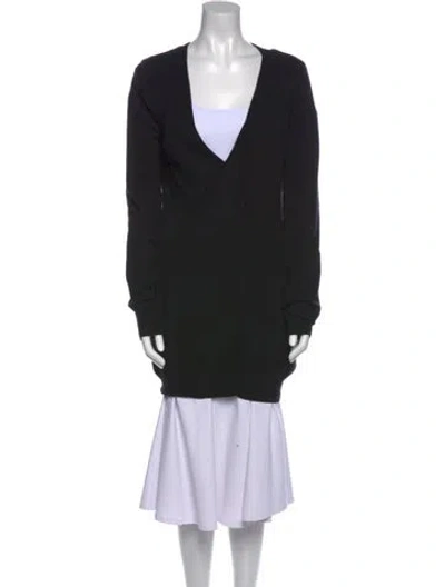 Pre-owned Helmut Lang Cashmere V-neck Sweater In Black