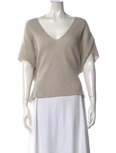 Pre-owned Helmut Lang Cashmere V-neck Sweater In Neutrals