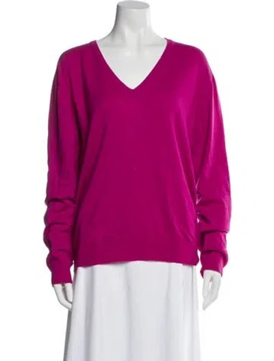 Pre-owned Helmut Lang Cashmere V-neck Sweater In Pink