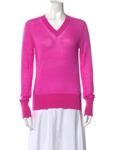 Pre-owned Helmut Lang Cashmere V-neck Sweater In Pink