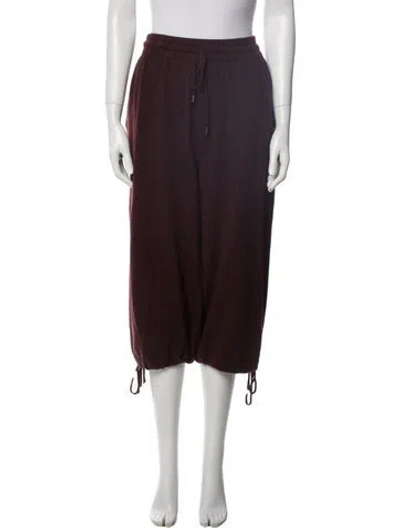 Pre-owned Helmut Lang Cashmere Wide Leg Pants In Burgundy