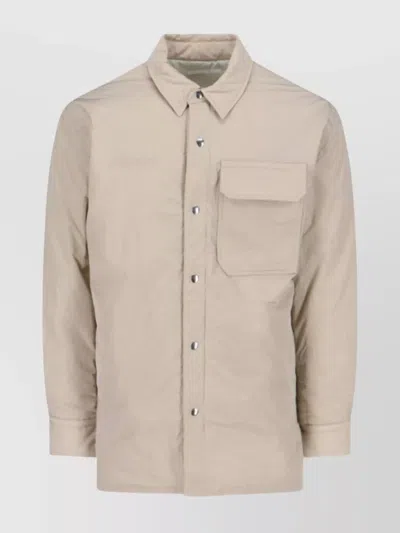 Helmut Lang Casual Jacket With Chest Pocket And Collared Neck In Grey