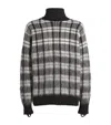 HELMUT LANG CHECK ROLLNECK SWEATER