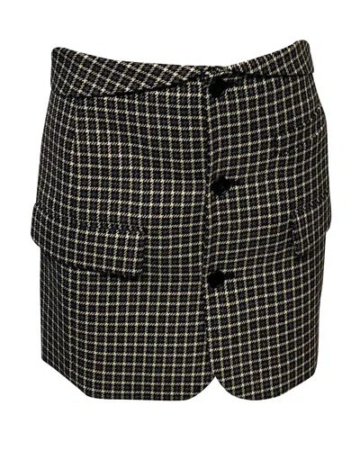 Helmut Lang Checked Mini Skirt In Multicolor Wool