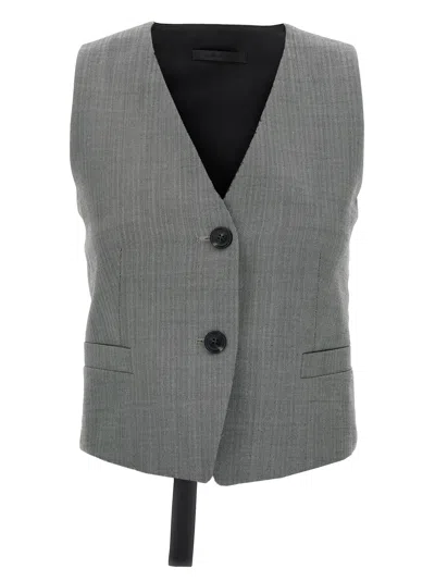 Helmut Lang Chevron Vest In Gray