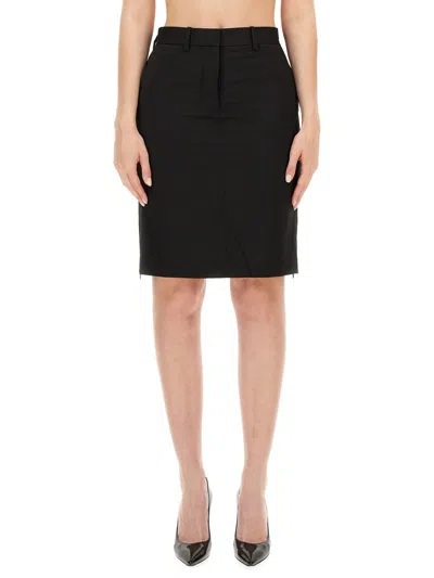 Helmut Lang Chic Virgin Wool Skirt In Black