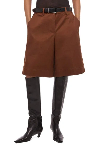 Helmut Lang Chino Utility Shorts In Brown