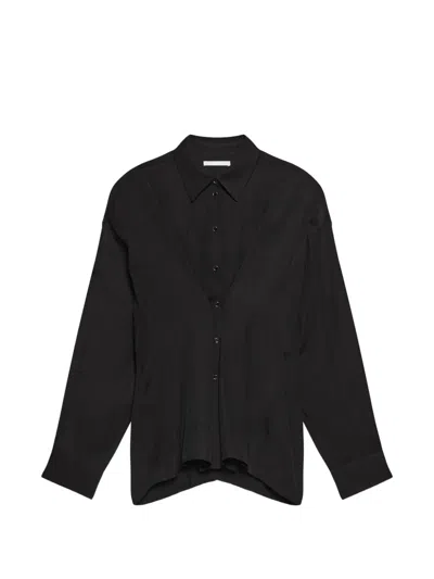 Helmut Lang Cinched Long-sleeve Shirt In Black