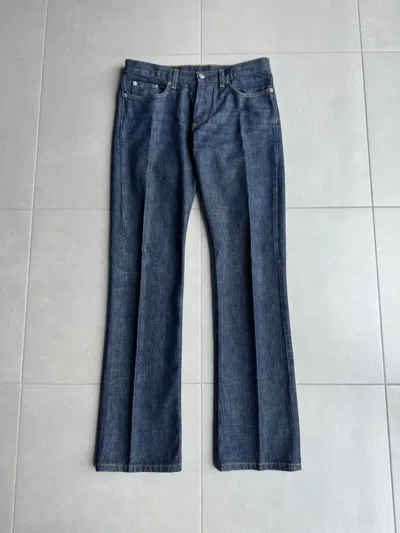 Pre-owned Helmut Lang Circa 2000's Low Waist Bootcut Denim In Blue