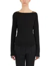 Helmut Lang Knit Drawstring Sweater In Black