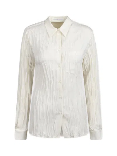 Helmut Lang Classic Crushed Satin Shirt In White