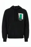 Helmut Lang Classic Graphic Print Hoodie With Front Pocket In Black