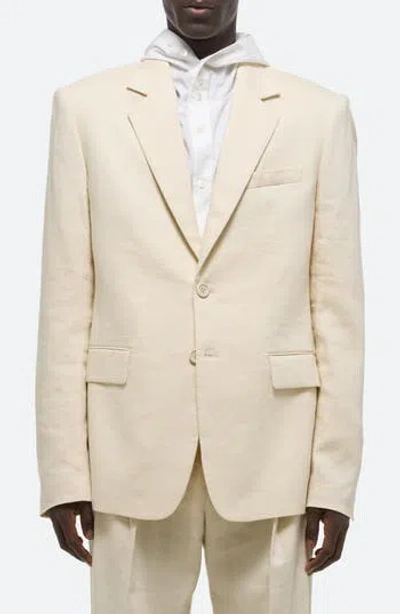 Helmut Lang Classic Linen Blend Blazer In Neutral