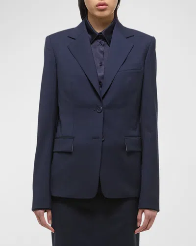 Helmut Lang Classic Single-breasted Blazer In Blue