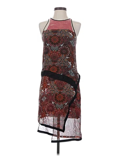 Pre-owned Helmut Lang Cocktail Dress In Burgundy