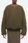 Helmut Lang Cocoon Bomber Jacket In Olive