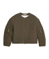Helmut Lang Cocoon Padded Bomber Jacket In Brown