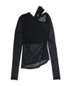 Helmut Lang Cold-shoulder Twisted Blouse In Black