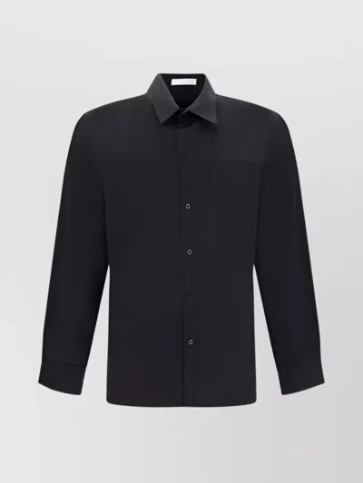 HELMUT LANG COLLAR PLEATED BACK LONG SLEEVES SHIRT