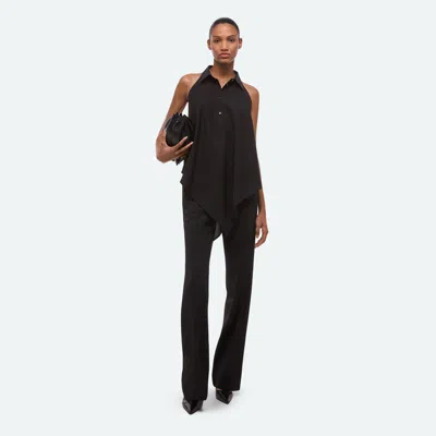 Helmut Lang Collar Scarf Top In Black