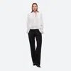 Helmut Lang Collarless Tux Shirt In White