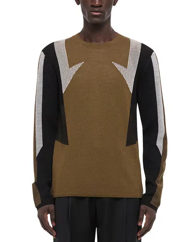 HELMUT LANG COLOR BLOCKED WOOL SWEATER