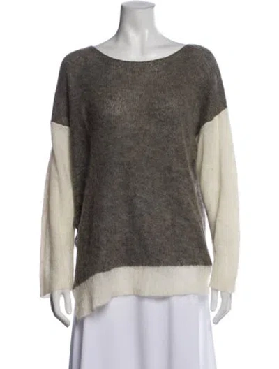 Pre-owned Helmut Lang Colorblock Pattern Bateau Neckline Sweater In Gray