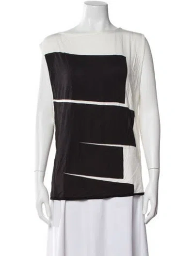 Pre-owned Helmut Lang Colorblock Pattern Bateau Neckline Top In Multi