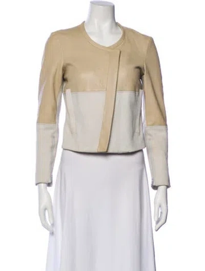 Pre-owned Helmut Lang Colorblock Pattern Biker Jacket In Neutral