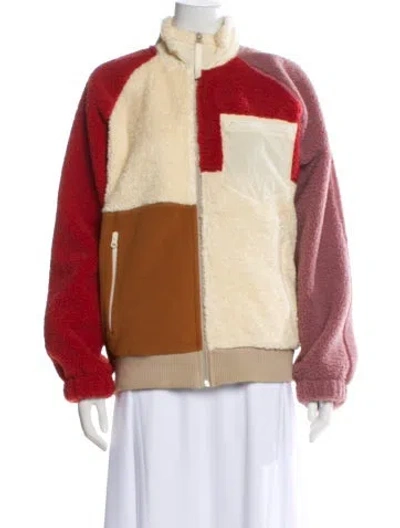 Pre-owned Helmut Lang Colorblock Pattern Coat In Purple